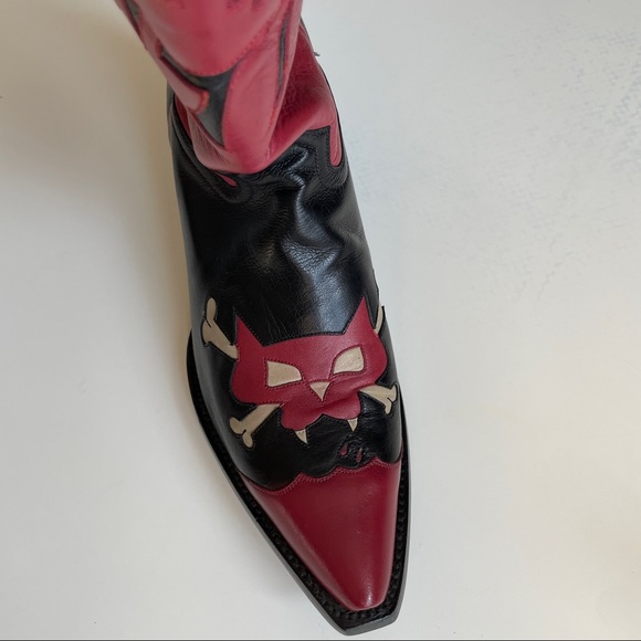 NWT RARE LIBERTY BOOT COMPANY Custom Handmade Bad Kitty Cowboy Boots - Picture 12 of 16